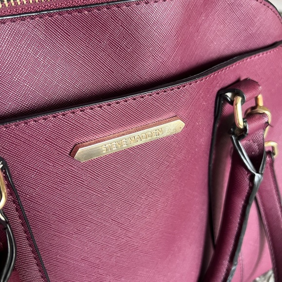 Steve Madden Burgundy Satchel Crossbody Purse - Picture 2 of 7